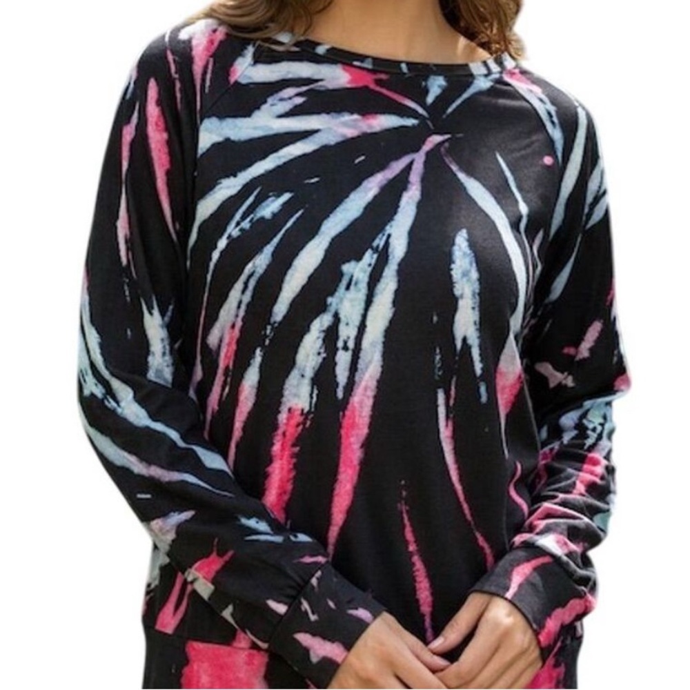 Love Stitch Women's Multicolor Tie Dye Pullover Sweatshirt Size‎ M
